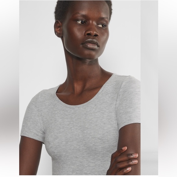 ARITZIA THE GROUP LUXE LOUNGE TEMPTATION SHORT-SLEEVE RIBBED MAXI DRESS EUC - Picture 4 of 13